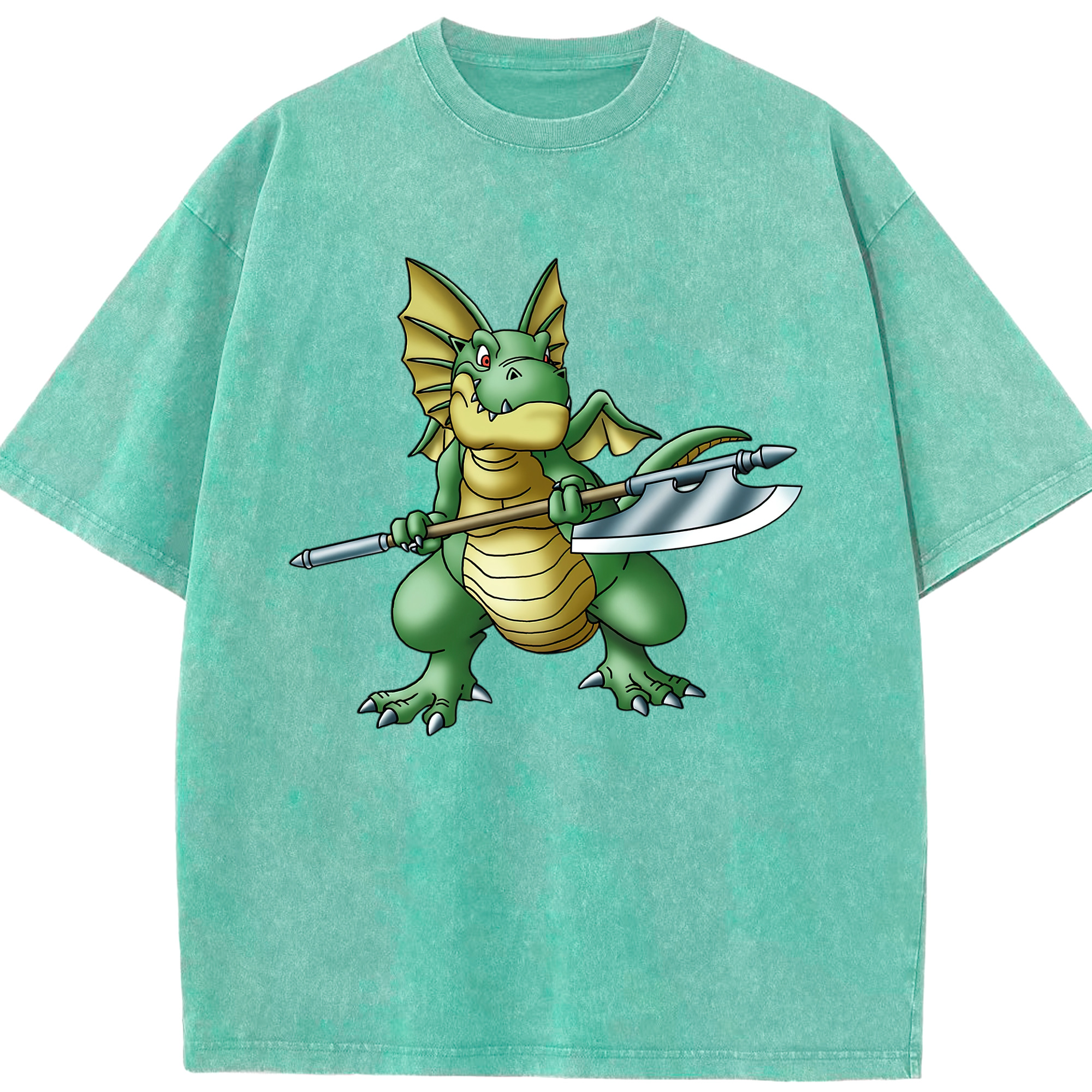 （画像用） ドラゴンクエスト Doragon Kuesuto Dragon Quest 綿100% ヴィンテージ風 半袖Tシャツ（フロントプリント）